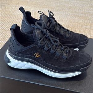 Authentic Chanel Black Sneakers